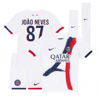 Stroje piłkarskie Paris Saint-Germain Joao Neves #87 Koszulka Wyjazdowej dla dzieci 2025-26 Krótki Rękaw (+ szorty)